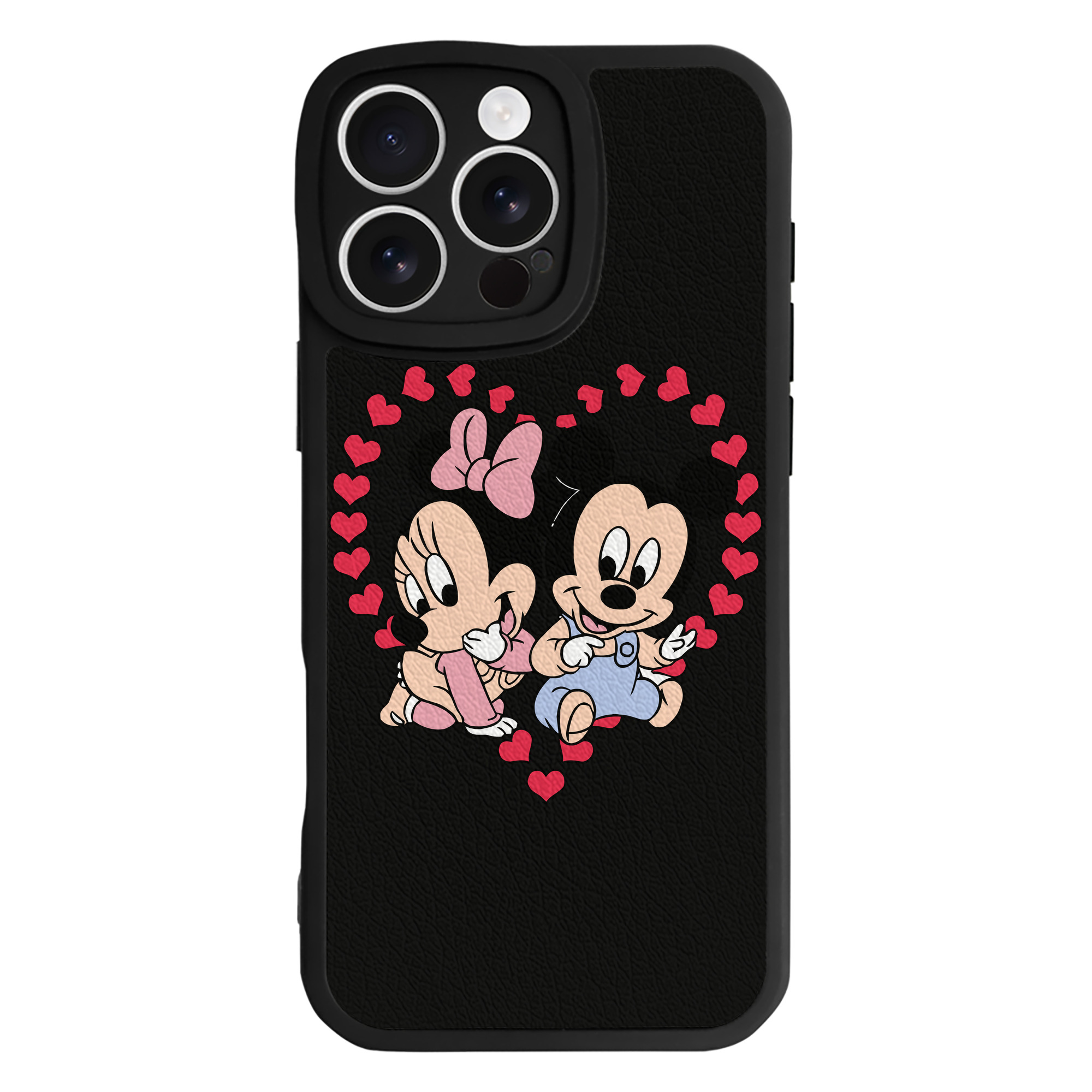 （画像用） ミッキーマウス Mickey Mouse 【iPhone 16シリーズ対応】シリコンスマホケース（レザー調） 材質：シリコン